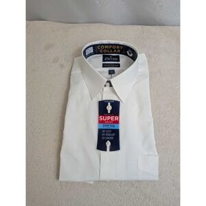 Stafford Men's White Regular Fit Comfort Collar Super Shirt 17 32-33 NWT